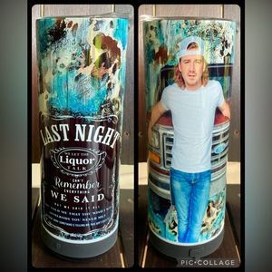 Last Night Wallen on Teal and Black Bluetooth Speaker Tumbler